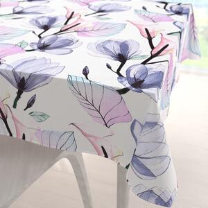 Biante Bavlněný čtvercový ubrus Sandra SA-333 Velké květy magnolie a kaly 100x100 cm