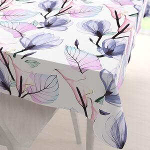 Biante Bavlněný obdélníkový ubrus Sandra SA-333 Velké květy magnolie a kaly 80x120 cm