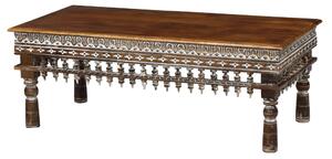 Konferenční stolek z mangového dřeva, ruční řezby, 120x61x46cm