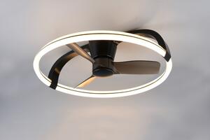 TRIO Reality R64262132 STOCKHOLM stropní svítidlo s ventilátorem D730mm SMD LED 37W/4300lm 2700-6500K černá, dálkový ovladač