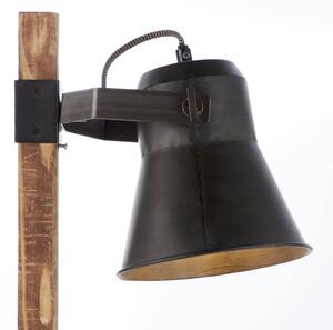 Stolní lampa Plow, černá/dřevo tmavé
