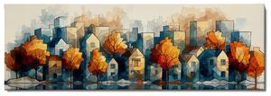 Obraz na plátně - Podzimní město Erysey FeelHappy.cz Velikost obrazu: 120 x 40 cm