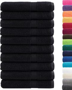 Premium ručníky SOLUND 10 ks černé 80 x 200 cm 600 g/m²