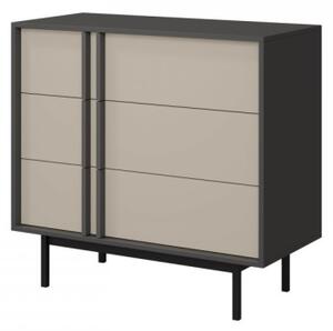 Komoda Wektus 3S WK08, Barva: antracit / světle béžová 5903211425028