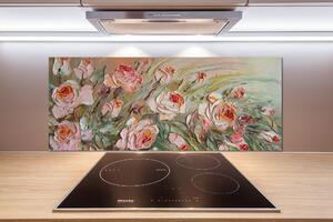 Skleněný panel do kuchyně Růže pksh-87463401
