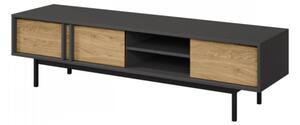 TV stolek/skřínka Wektus 3D WK09, Barva: antracit / dub olejovaný 5903211425066