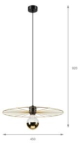 Lustr na lanku MONTANA 1xE27/15W/230V pr. 45 cm zlatá/černá