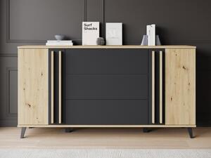 Komoda Kegalo 150, Barva: dub artisan / grafit černý + dub artisan 5903211434822