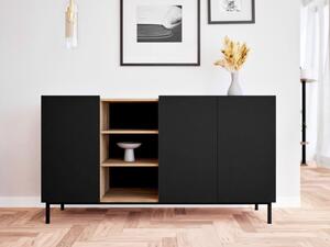 Komoda Rutori RO01, Barva: černá / černá + gold baroque Mirjan24 5903211429811