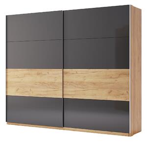 Skříň s posuvnými dveřmi 2.5x2.1 Mat Láva/Dub Kraft, série N Ramona