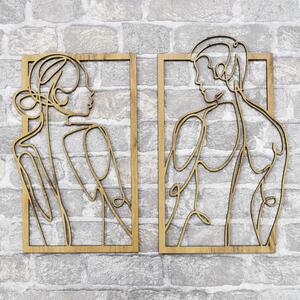 DUBLEZ | Dřevěný obraz na zeď - Muž a žena
