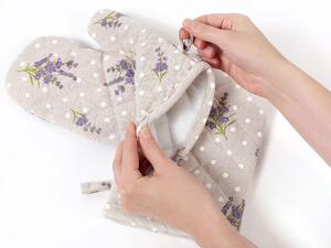 Dreamy Linens Kuchyňská chňapka, Levandule s puntíky, sada 2 ks, bavlněná