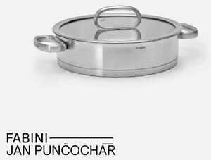 Fabini Servírovací tegame pánev FABINI & Punčochář, ø 24 cm (2 l) - Nerezová beznýtová pánev z jednovrstvé nerezové oceli se skleněnou poklicí