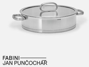 Fabini Servírovací tegame pánev FABINI & Punčochář, ø 28 cm (3,5 l) - Nerezová beznýtová pánev z jednovrstvé nerezové oceli se skleněnou poklicí
