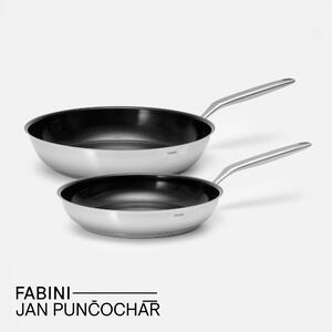 Fabini Sada pánví FABINI & Punčochář, ø 26 cm + ø 30 cm, 2 díly - Nepřilnavé nerezové beznýtové pánve s keramickým povrchem z jednovrstvé nerezové oceli
