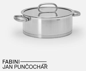 Fabini Kastrol FABINI & Punčochář, ø 24 cm (3,5 l) - Nerezový beznýtový hrnec z jednovrstvé nerezové oceli se skleněnou poklicí