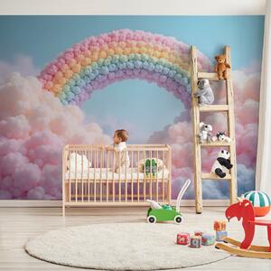 Fototapety Nadýchaná duha na mracích, malovaná, Fototapety dětské, Fototapety Dětské Duha, w02615 : uwalls.cz