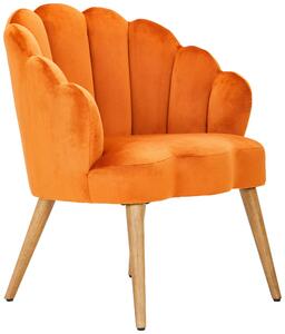 KŘESLO, dřevo, textil, oranžová, ecru MID.YOU - Křesla klasická, Online Only