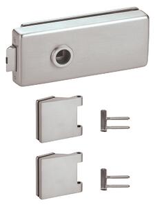 TWIN SADA na skleněné dveře 2 SKLO QUATRO II (E), klika-klika, Otvor pro obyčejný klíč BB, Twin E (nerez matná)