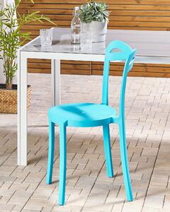 Sada 2 jídelních židlí plastových modrých CAMOGLI