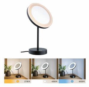 PAULMANN LED kosmetické zrcadlo Masua IP44 CCT 230V 4W černá mat stolní