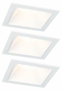PAULMANN LED vestavné svítidlo 3-krokové-stmívatelné Cole Coin základní sada IP44 hranaté 88x88mm Coin 3x6W 230V stmívatelné 2700K bílá