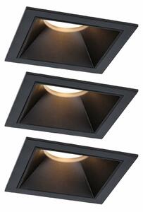 PAULMANN LED vestavné svítidlo 3-krokové-stmívatelné Cole Coin základní sada IP44 hranaté 88x88mm Coin 3x6W 230V stmívatelné 2700K černá