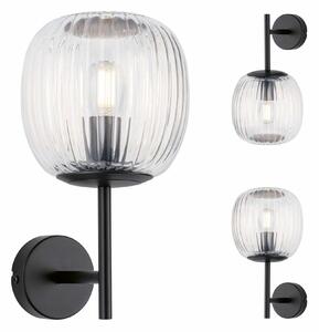 PAULMANN Selection Bathroom nástěnné svítidlo Ruya IP44 E14 230V max. 20W sklo/černá mat