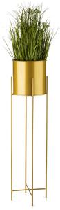 KOVOVÝ KVĚTINÁČ SE STOJÁNEM GOLDEN 95X21 CM ZLATÁ