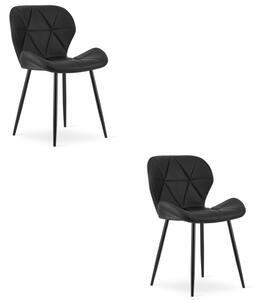 Set dvou jídelních židlí MANGO černé / černé nohy (2 ks)