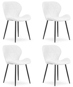 Set čtyř jídelních židlí MANGO bílé / černé nohy (4 ks)