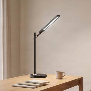 Lindby Stolní LED lampa Valtorin, černá, stmívatelný, Černá, Pracovna / kancelář, Plast, Moderní