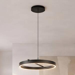 Lucande LED závěsné světlo Rovan, Ø 60 cm, černá, stmívatelné, stmívatelný, Černá, Obývací pokoj / jídelna, kov, Moderní