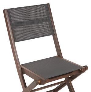 Sada 2 skládacích zahradních židlí z tmavého akáciového dřeva CESANA