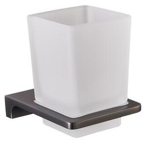 RAV Slezák Nil Držák kartáčků, metal grey/sklo NLA0201MG
