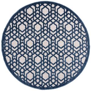 Flair Rugs koberce Kusový koberec Piatto Oro Blue kruh – na ven i na doma - 160x160 (průměr) kruh cm