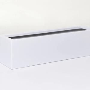 Balkonový truhlík FLOBO, sklolaminát, šířka 60 cm, bílý mat