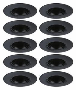 PAULMANN Vestavné svítidlo 10ks-sada nevýklopné kruhové 90mm GU10 max. 10x10W 230V černá