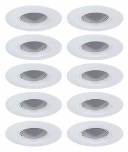 PAULMANN Vestavné svítidlo 10ks-sada nevýklopné kruhové 90mm GU10 max. 10x10W 230V bílá