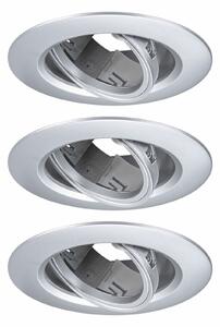 PAULMANN Vestavné svítidlo 3ks-sada výklopné kruhové 90mm 30° GU10 max. 3x10W 230V matný chrom