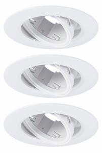 PAULMANN Vestavné svítidlo 3ks-sada výklopné kruhové 90mm 30° GU10 max. 3x10W 230V bílá