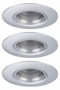 PAULMANN Vestavné svítidlo 3ks-sada nevýklopné kruhové 90mm GU10 max. 3x10W 230V matný chrom