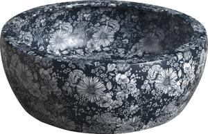 SAPHO PRIORI keramické umyvadlo na desku, Ø 41 cm, modré květy PI038
