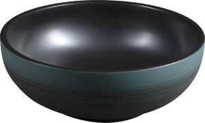 SAPHO PRIORI keramické umyvadlo na desku, Ø 41cm, černá/zelená PI039