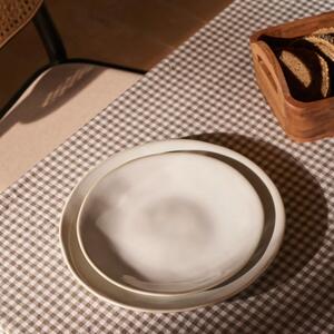 Bílý keramický dezertní talíř Kave Home Portbou 23 cm
