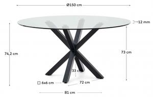ARGO BLACK GLASS 150 jídelní stůl