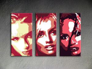 Ručně malovaný POP Art Faces 3 dílný 120x80cm