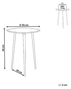 Kovový odkládací stolek stříbrný/černý PUHOI