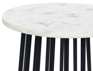 Odkládací stolek s mramorovou deskou bílý/černý TAREE