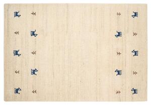 Vlněný koberec gabbeh 140 x 200 cm béžový YALI